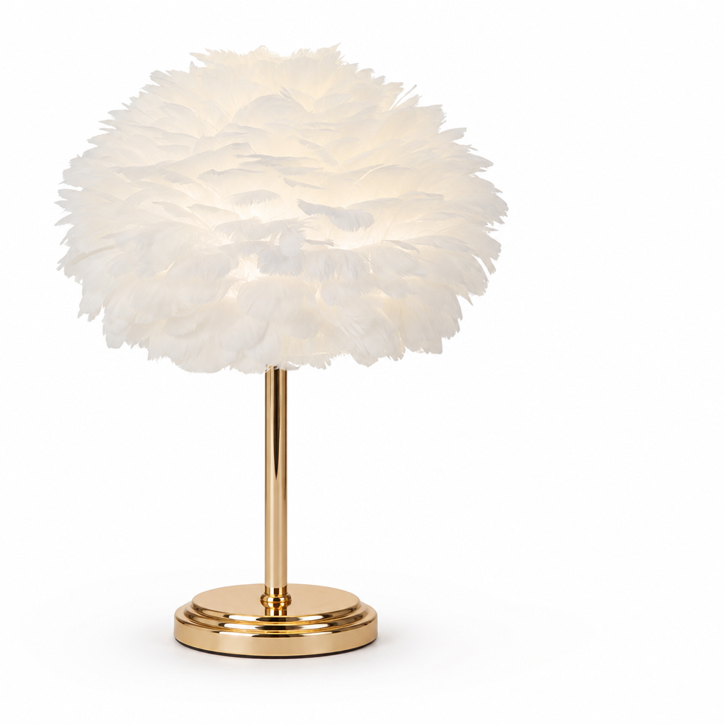 Feather Shade Table Lamp (Warm Ambient Lighting)
