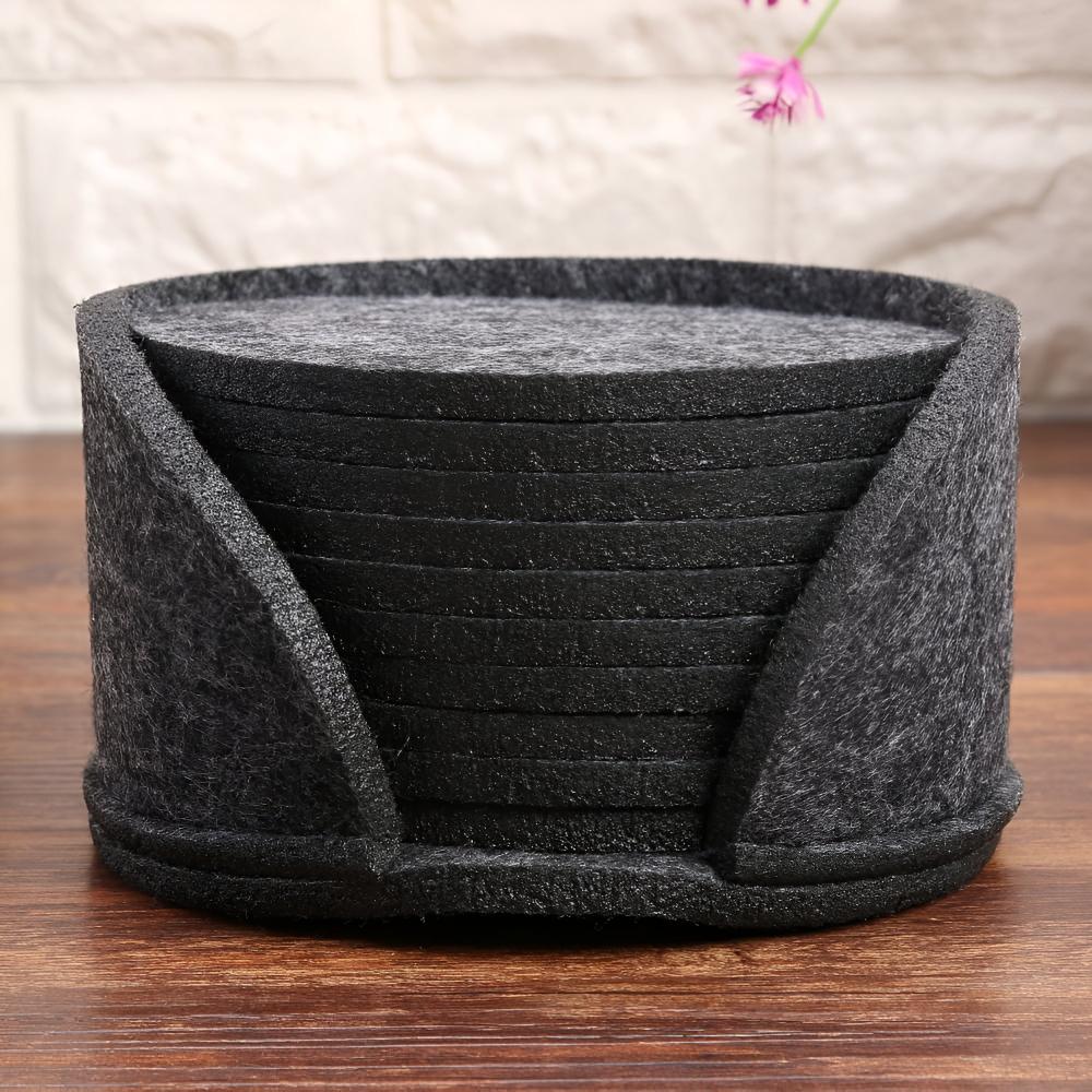 Felt Coaster Set Round Absorbent Set of 10