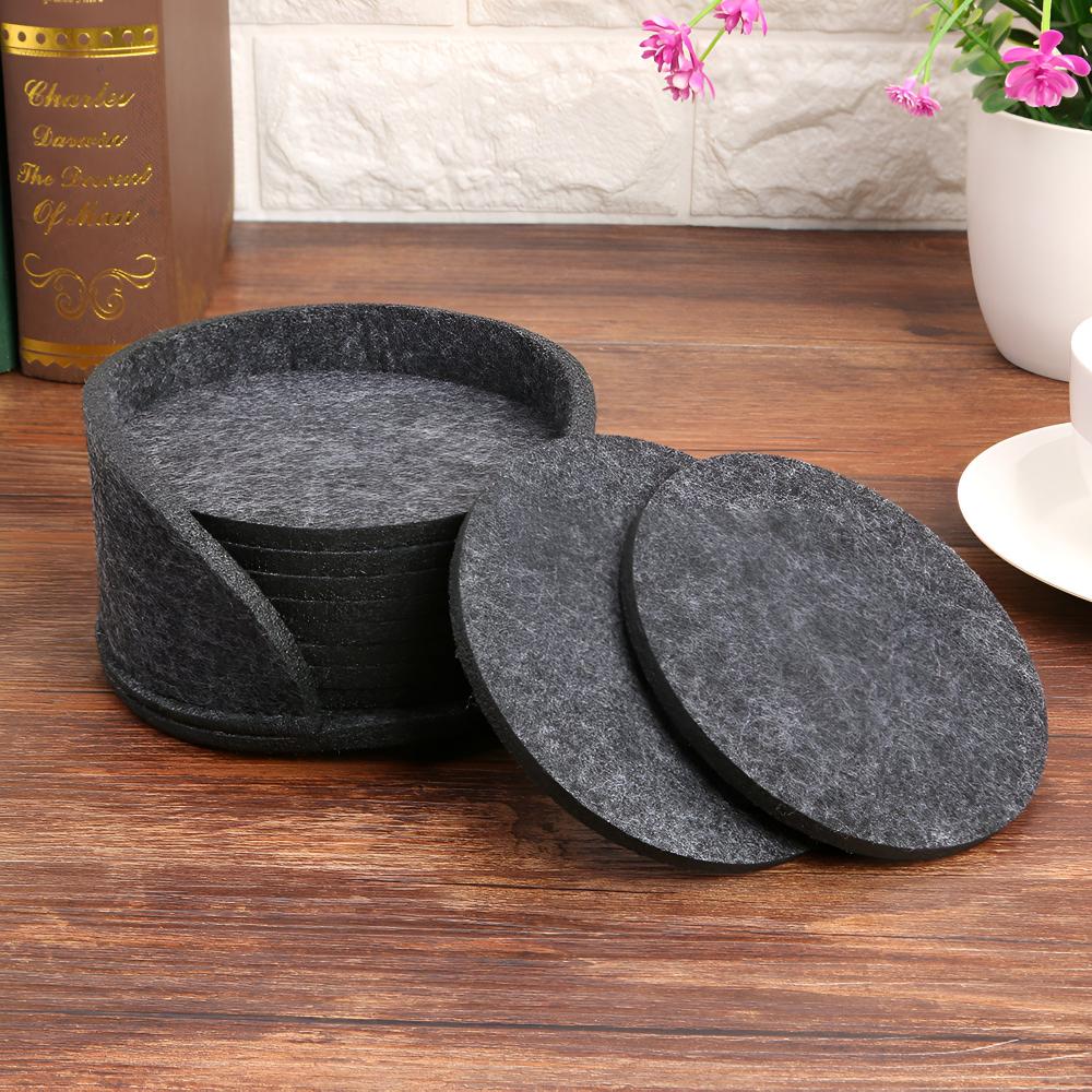 Felt Coaster Set Round Absorbent Set of 10