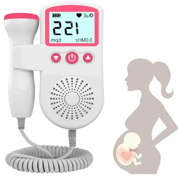 Fetal Heart Monitor Backlit Display Battery Powered With Speaker