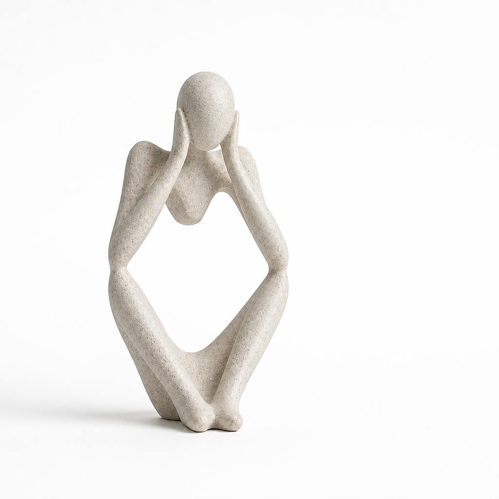 Figurine Abstract Thinker Sand Beige Matte