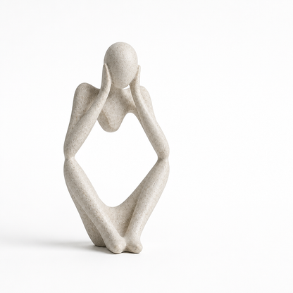 Figurine Abstract Thinker Sand Beige Matte