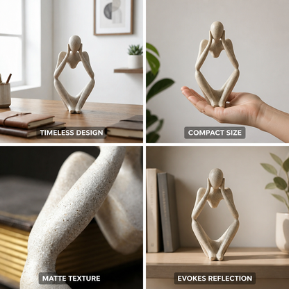 Figurine Abstract Thinker Sand Beige Matte