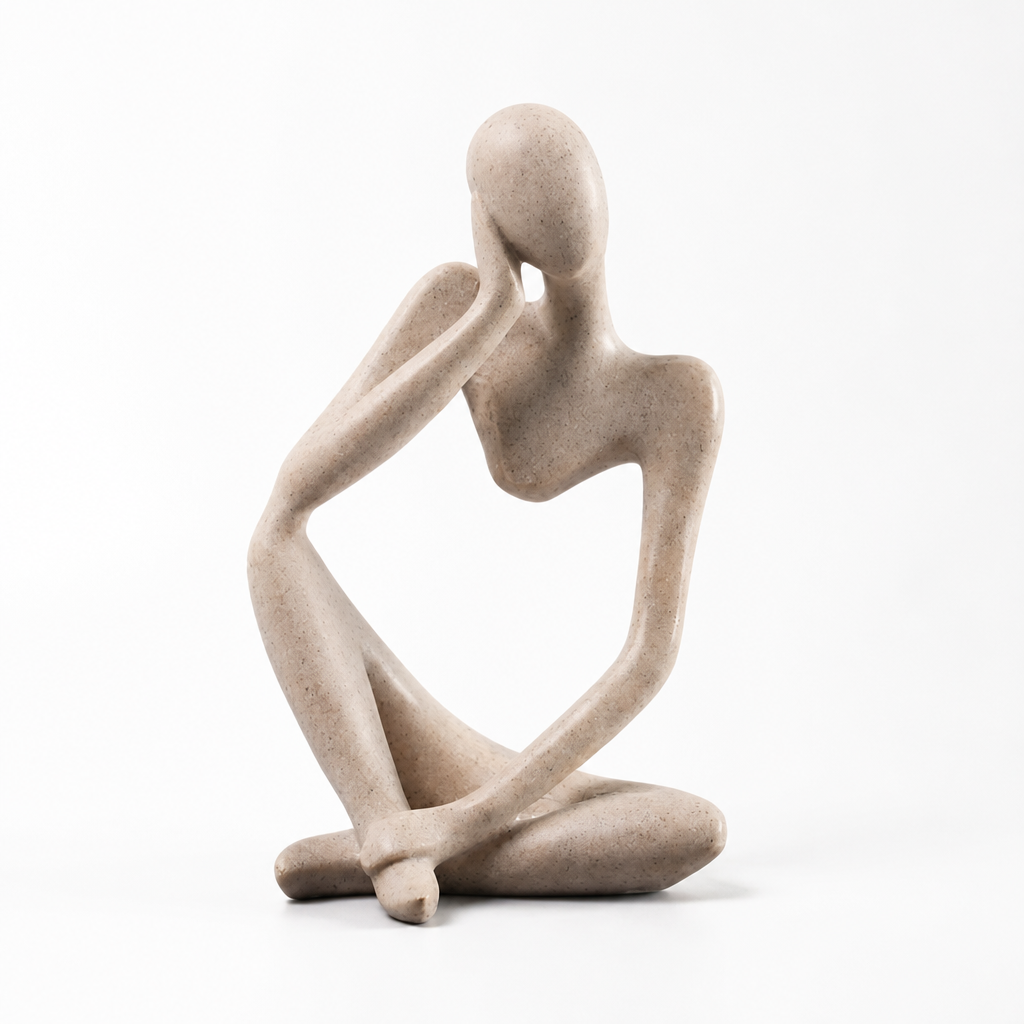 Figurine Abstract Thinker Sand Beige Matte