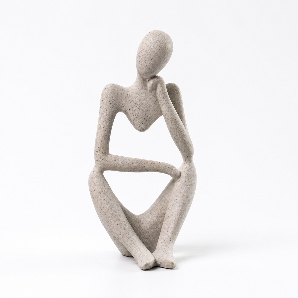 Figurine Abstract Thinker Sand Beige Matte