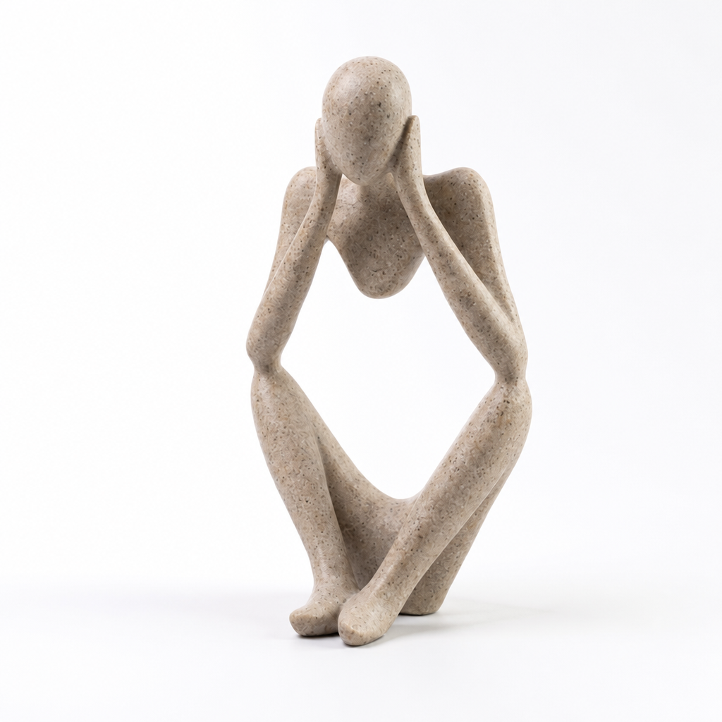 Figurine Abstract Thinker Sand Beige Matte