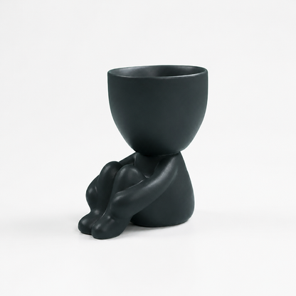 Figurine Planter Matte Dark Green For Succulents