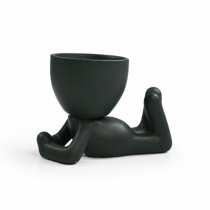 Figurine Planter Matte Dark Green For Succulents