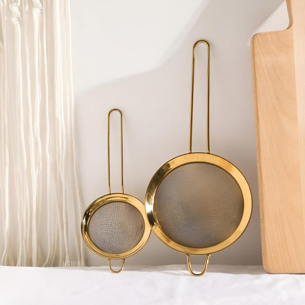 Fine Mesh Strainer Gold-Plated Stainless Steel