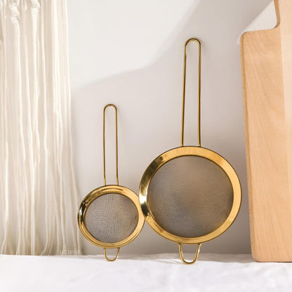 Fine Mesh Strainer Gold-Plated Stainless Steel
