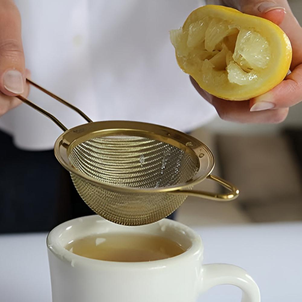 Fine Mesh Strainer Gold-Plated Stainless Steel