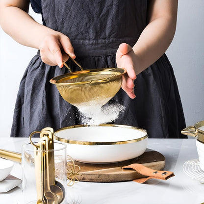 Fine Mesh Strainer Gold-Plated Stainless Steel