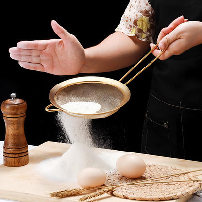 Fine Mesh Strainer Gold-Plated Stainless Steel