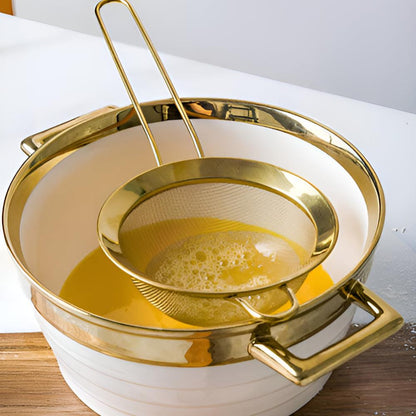 Fine Mesh Strainer Gold-Plated Stainless Steel
