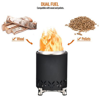 Fire Bowl Portable Elevated Stand Heat-Resistant Metal