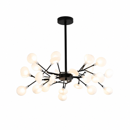 Firefly-Inspired Black Metal & Acrylic Ceiling Chandelier (G4 Bulbs Included)