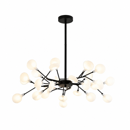 Firefly-Inspired Black Metal & Acrylic Ceiling Chandelier (G4 Bulbs Included)