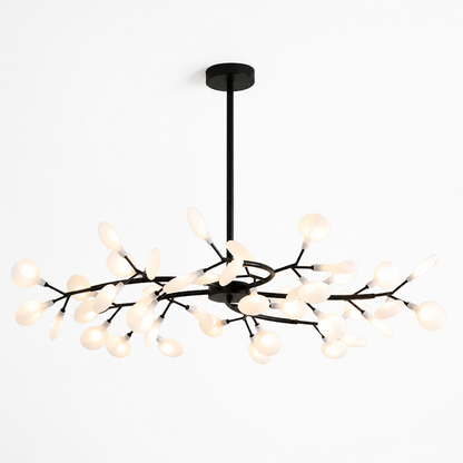 Firefly-Inspired Black Metal & Acrylic Ceiling Chandelier (G4 Bulbs Included)