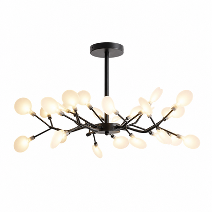 Firefly-Inspired Black Metal & Acrylic Ceiling Chandelier (G4 Bulbs Included)