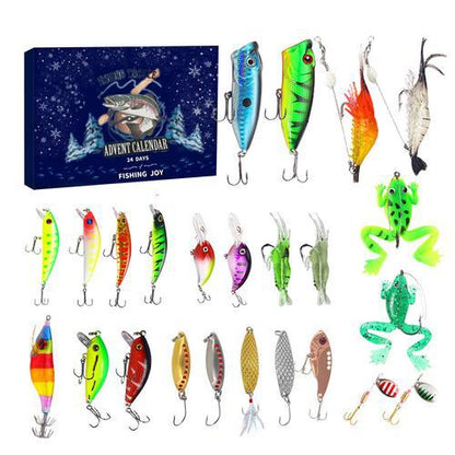 Fishing Lure Advent Calendar 24-Piece Pre-Rigged Set