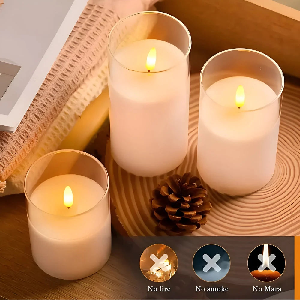 Flameless Candle 3D LED Flame Remote & Timer