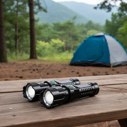 Flashlight Set Aluminum USB Rechargeable Set of 2