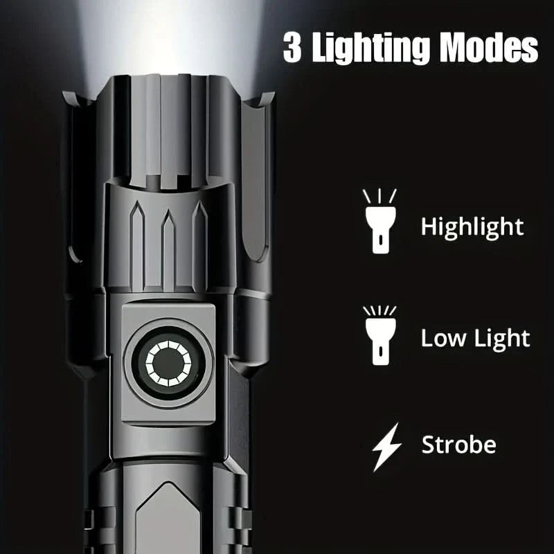 Flashlight Set Aluminum USB Rechargeable Set of 2