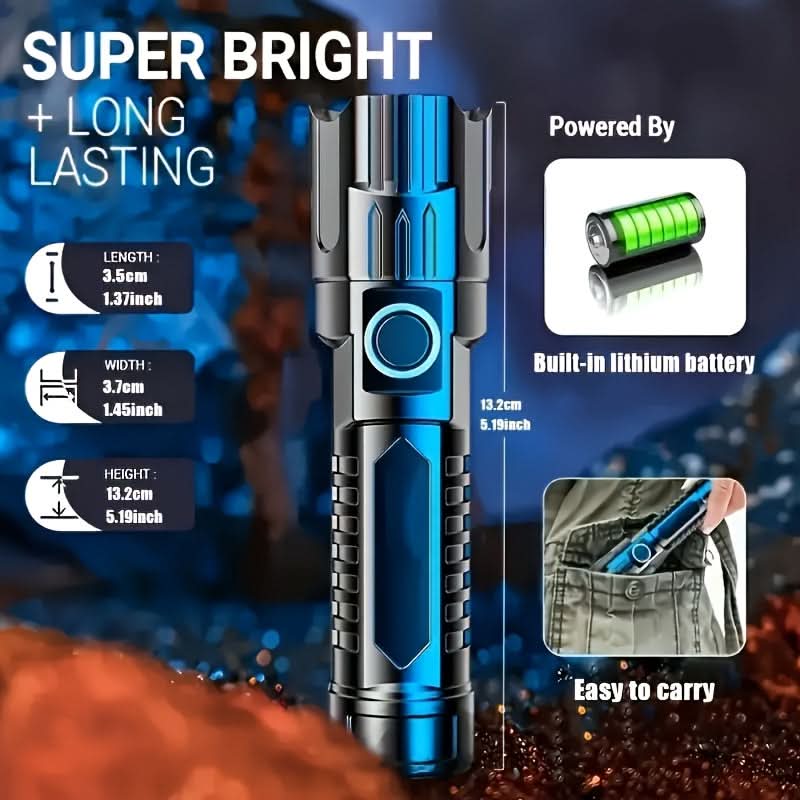 Flashlight Set Aluminum USB Rechargeable Set of 2