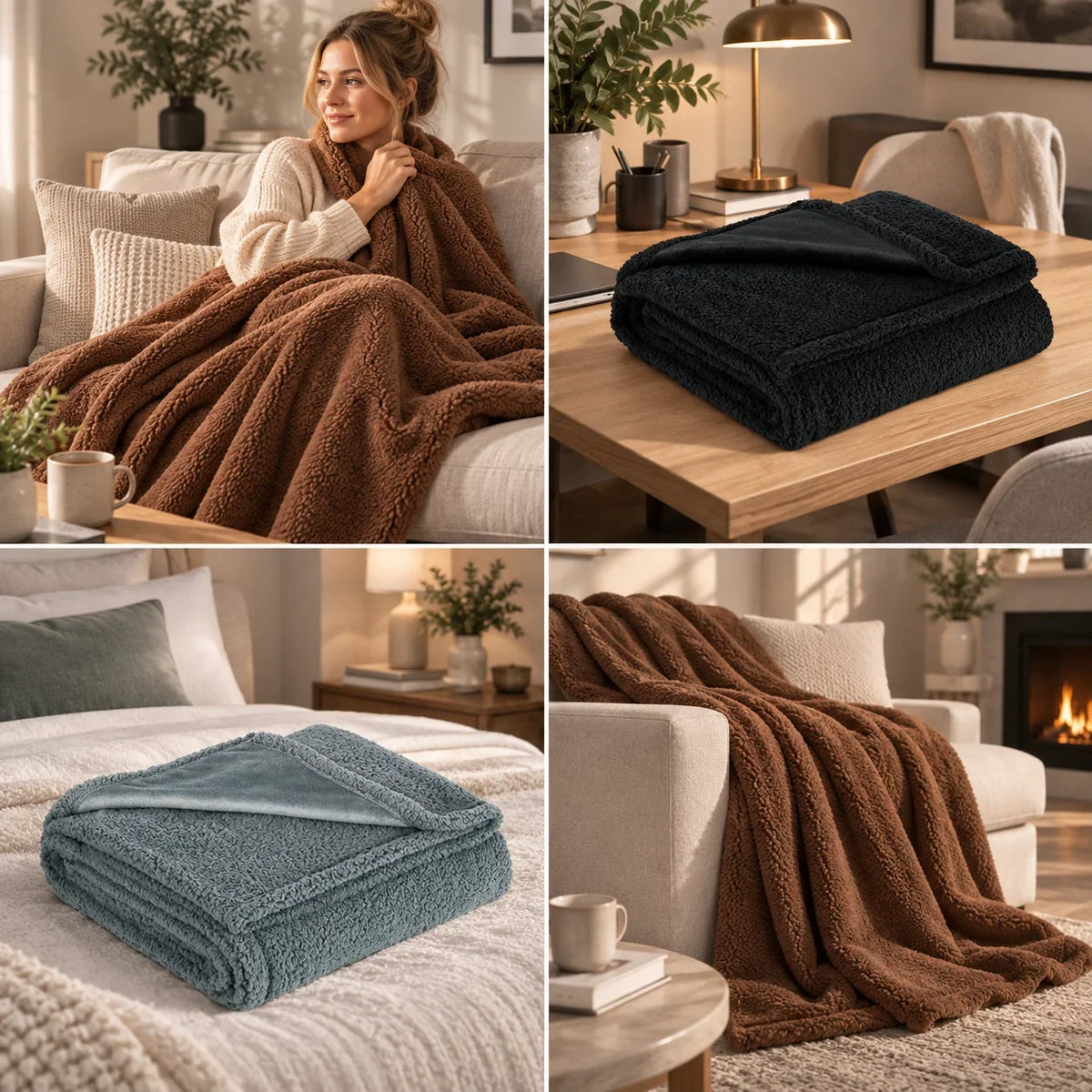 Fleece Blanket Soft Waterproof Backing Easy Care