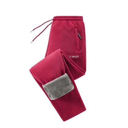 Fleece Joggers Teddy Lined Zipper Pockets