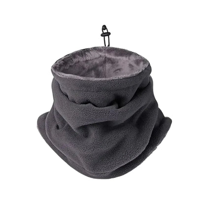 Fleece Neck Warmer Adjustable Drawstring Breathable Polyester Fleece