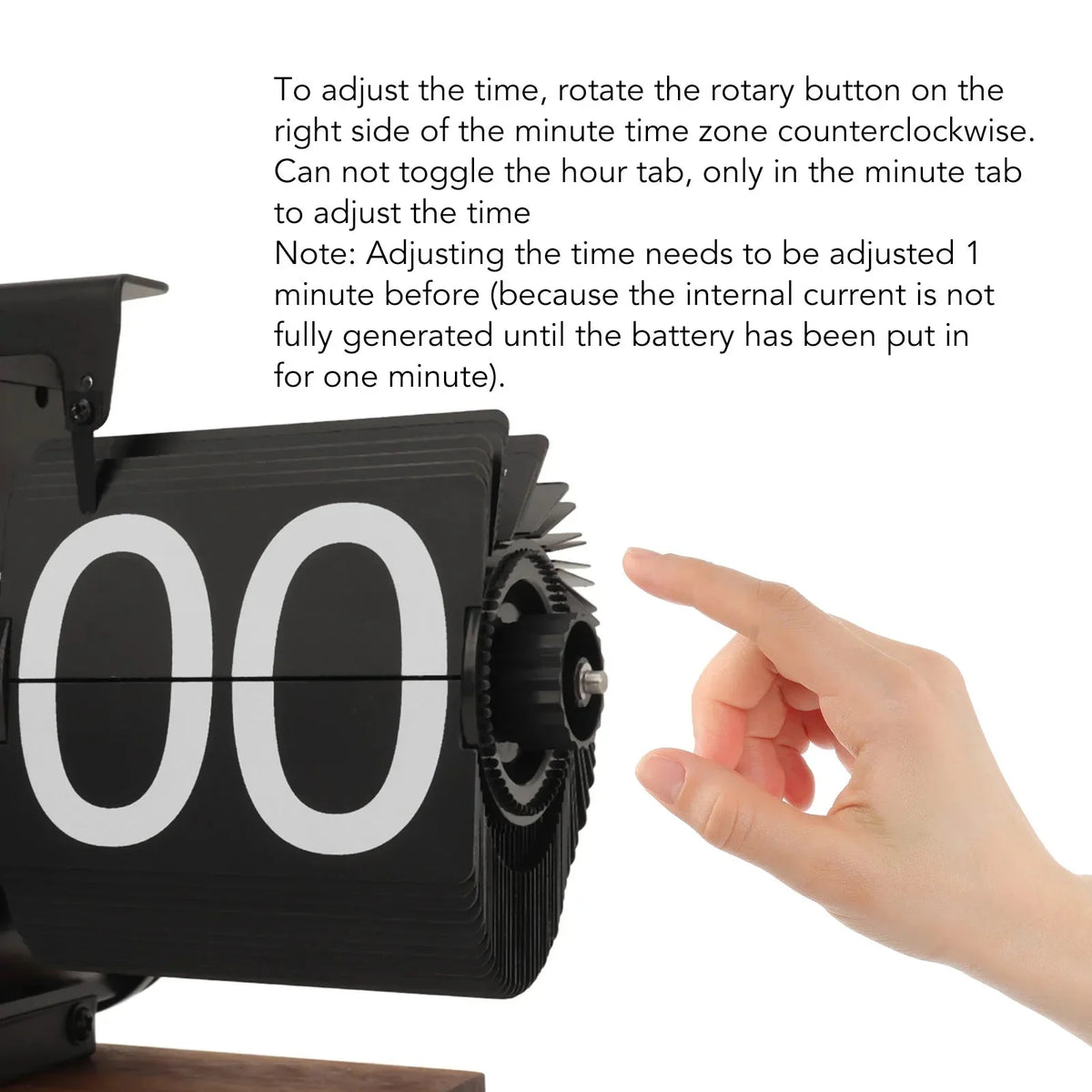 Flip Clock Mechanical Large-Number Display Black Walnut Frame