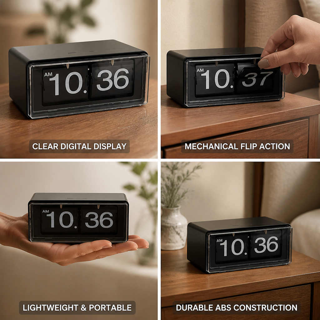 Flip Clock Retro Mechanical Digital Display