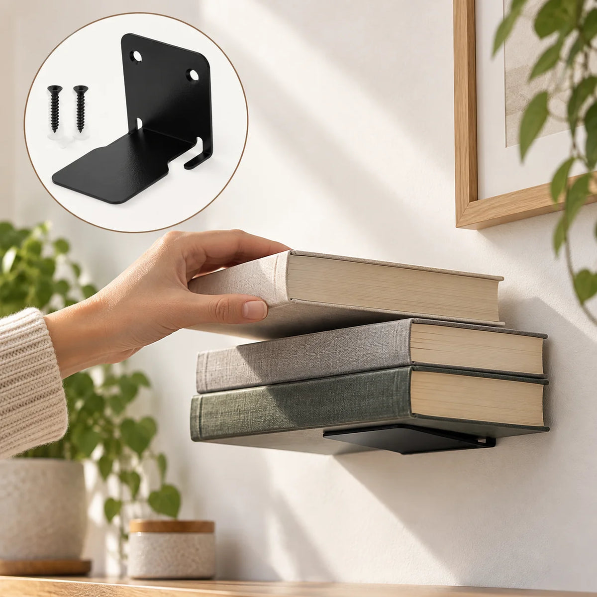 Floating Wall Shelf Invisible Bracket Stainless Steel
