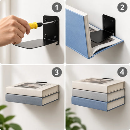 Floating Wall Shelf Invisible Bracket Stainless Steel