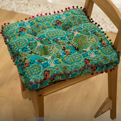 Floor Cushion Bohemian Embroidered Thick Cushioning & Durable Fabric