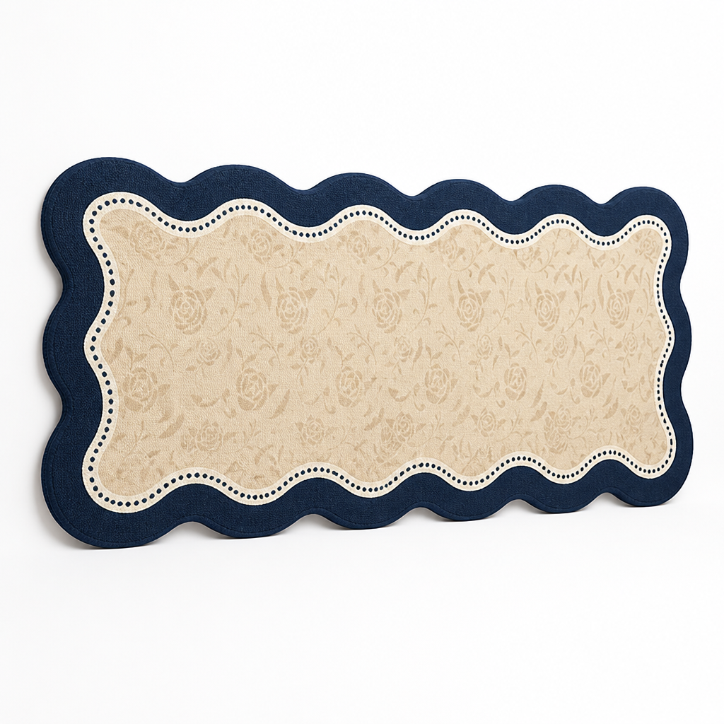 Floor Mat Floral Pattern Cushioned & Non-Slip Backing