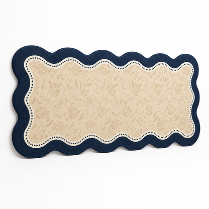 Floor Mat Floral Pattern Cushioned & Non-Slip Backing