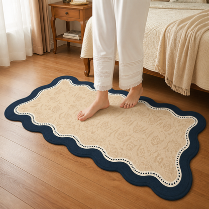 Floor Mat Floral Pattern Cushioned & Non-Slip Backing