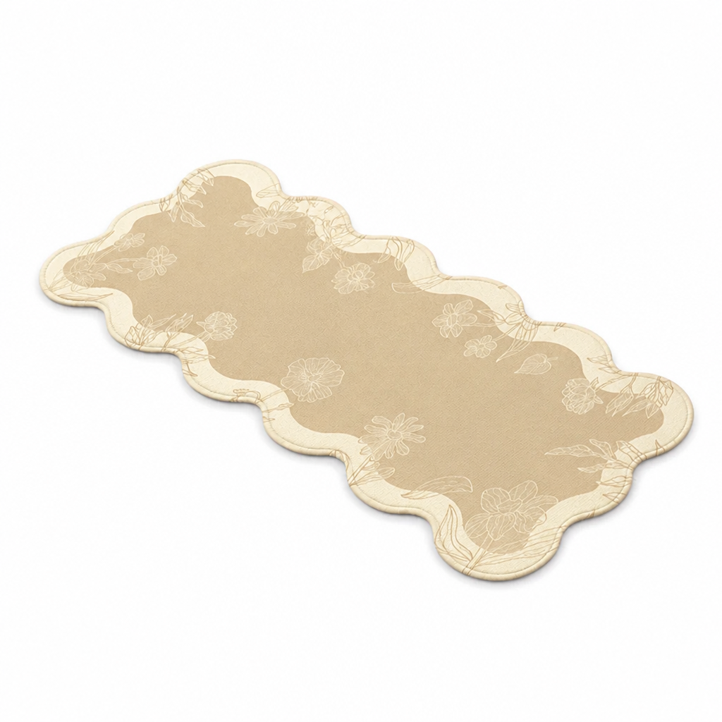 Floor Mat Floral Pattern Cushioned & Non-Slip Backing