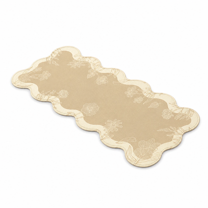 Floor Mat Floral Pattern Cushioned & Non-Slip Backing