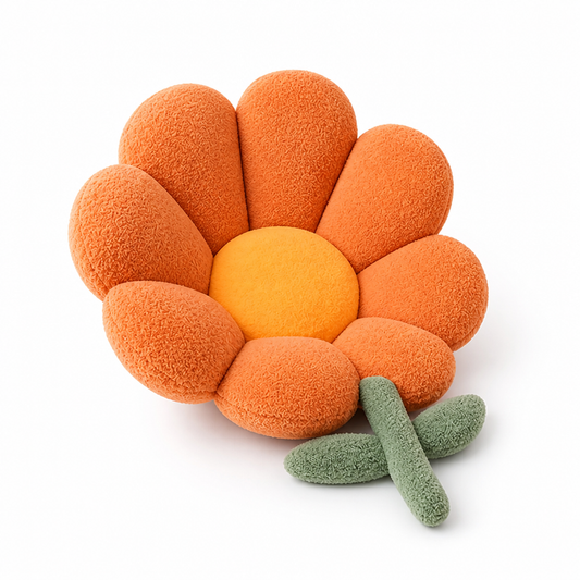 Flower-Shaped Art Deco Floral Floor Cushion