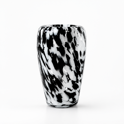 Flower Vase Clear Glass Spotted Design
