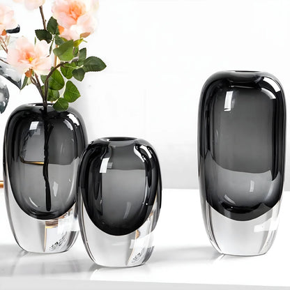 Flower Vase Opalescent Crystal Glass Decorative Centerpiece