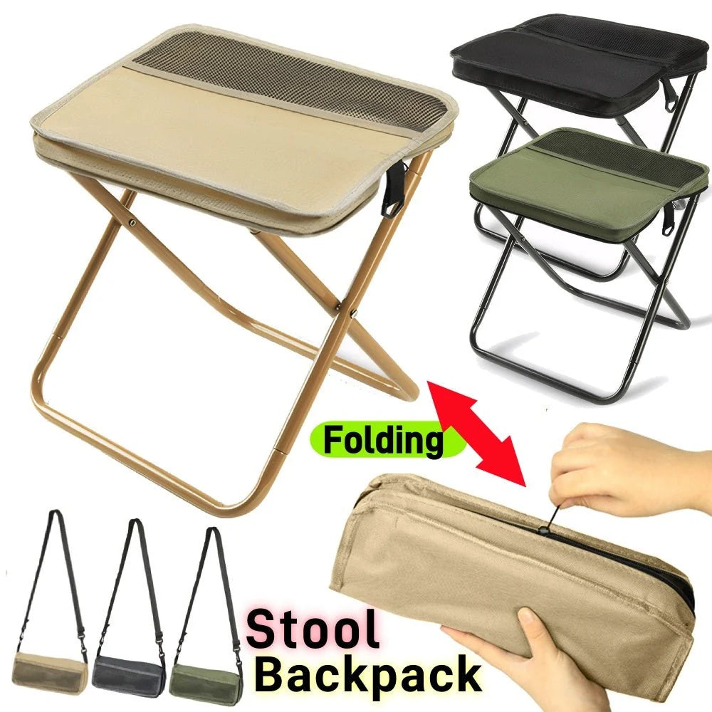 Folding Chair Backpack Waterproof Seat Lightweight 2-In-1