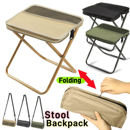Folding Chair Backpack Waterproof Seat Lightweight 2-In-1