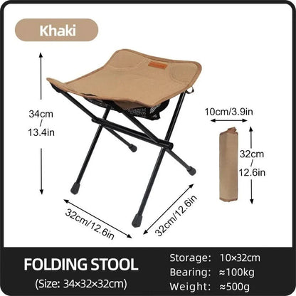 Folding Stool Lightweight Aluminum Frame 220 lb Capacity