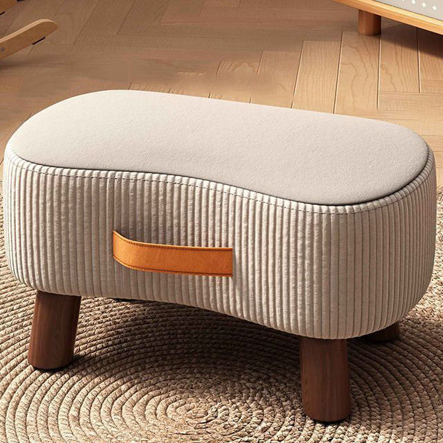 Footstool Pine Wood Frame Cushioned Stackable
