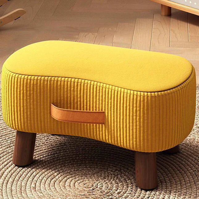 Footstool Pine Wood Frame Cushioned Stackable