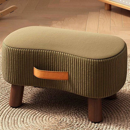 Footstool Pine Wood Frame Cushioned Stackable